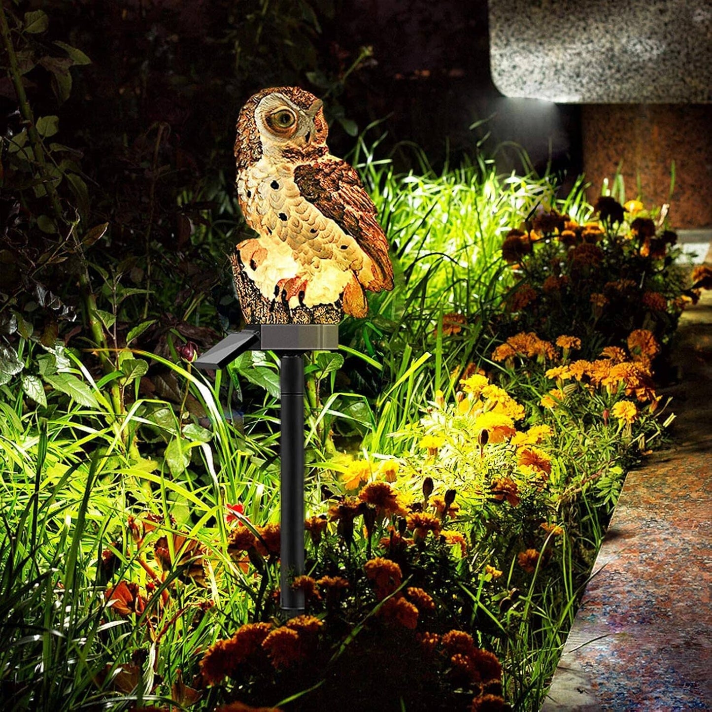 Lampe solaire - LEDGardenStick™ - Hibou Marron - Lumière extérieur