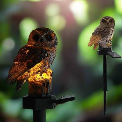 Lampe solaire - LEDGardenStick™ - Hibou Marron - Lumière extérieur